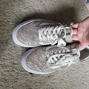 White glitter Old Skool Vans